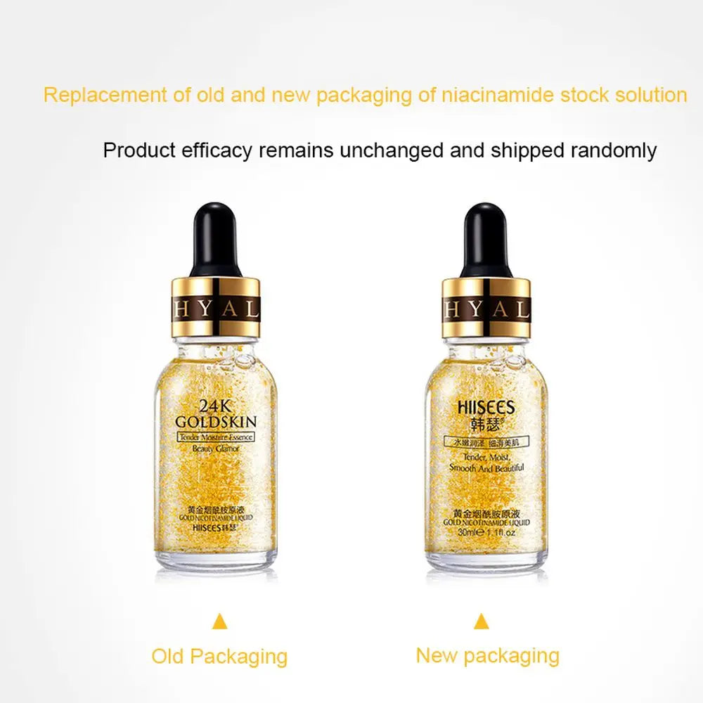 24K Gold Hyaluronic Acid Face Serum – Pore Repair, Brightening & Hydrating Essence for Radiant Skin"