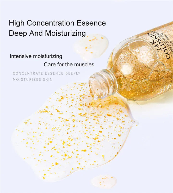 24K Gold Hyaluronic Acid Face Serum – Pore Repair, Brightening & Hydrating Essence for Radiant Skin"