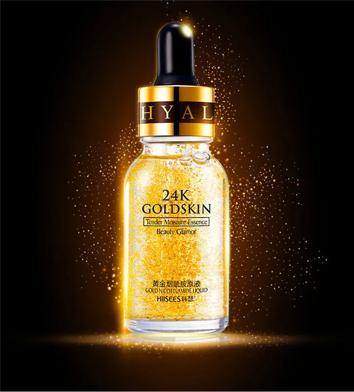 24K Gold Hyaluronic Acid Face Serum – Pore Repair, Brightening & Hydrating Essence for Radiant Skin"