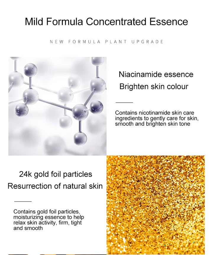 24K Gold Hyaluronic Acid Face Serum – Pore Repair, Brightening & Hydrating Essence for Radiant Skin"